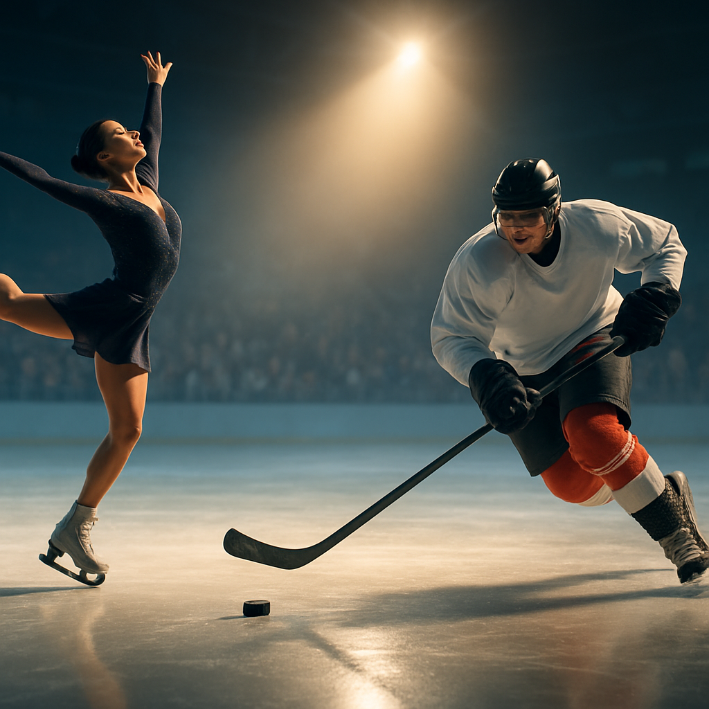 Schramm Eisshow: Eiskunstlauf- und Eishockey-Darbietungen